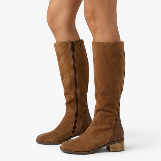 Damen Klassische kniehohe Stiefel mit seitlichem Reißverschluss