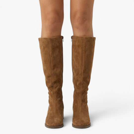 Damen Klassische kniehohe Stiefel mit seitlichem Reißverschluss