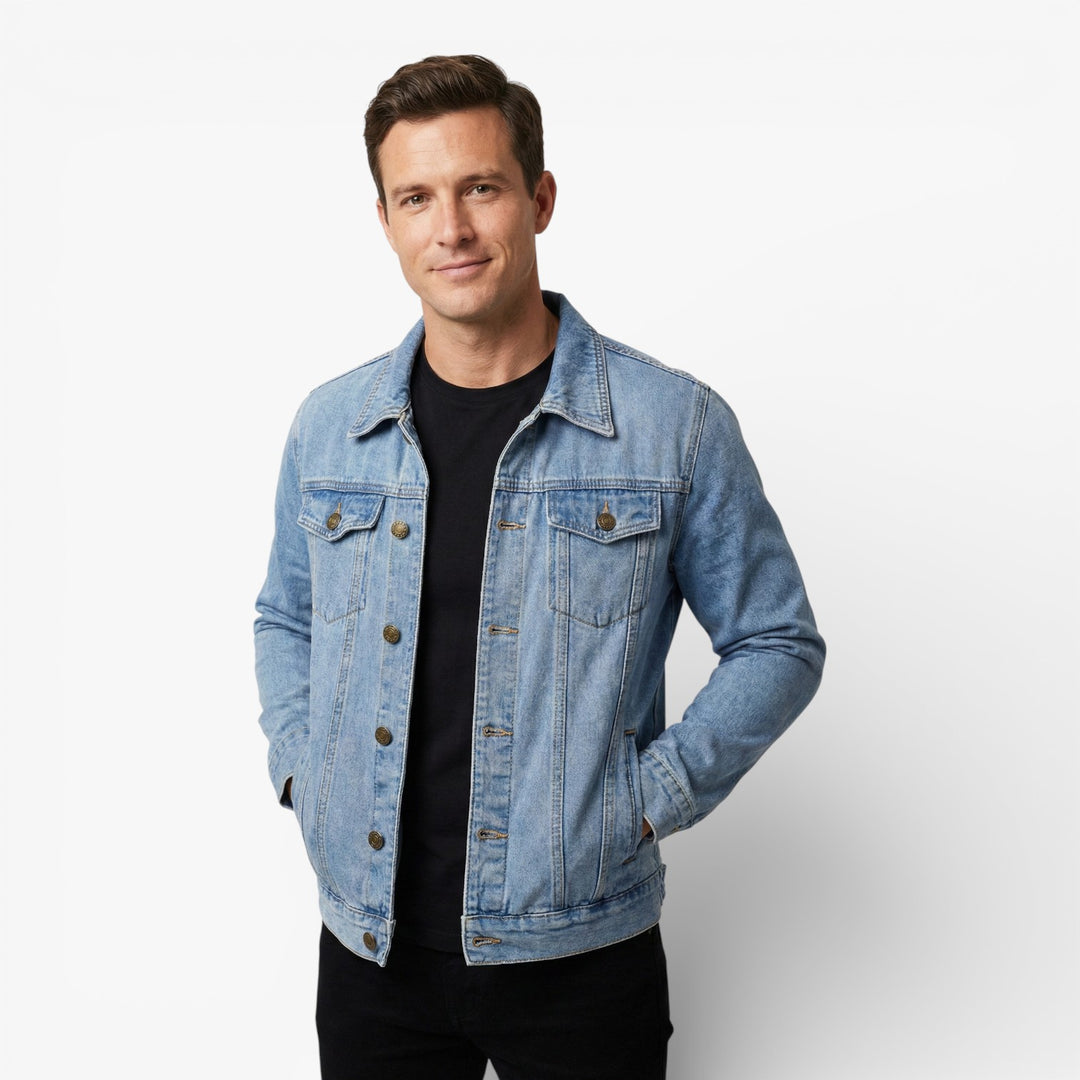 Men's Classic Vintage Denim Jacket for Spring and Summer