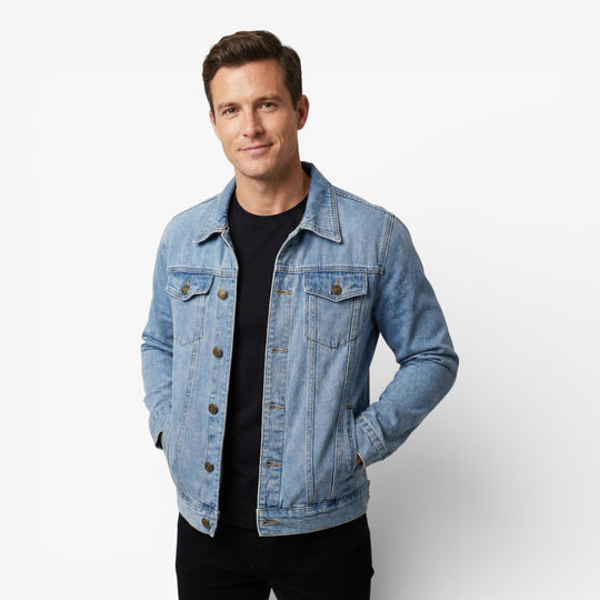 Men's Classic Vintage Denim Jacket for Spring and Summer