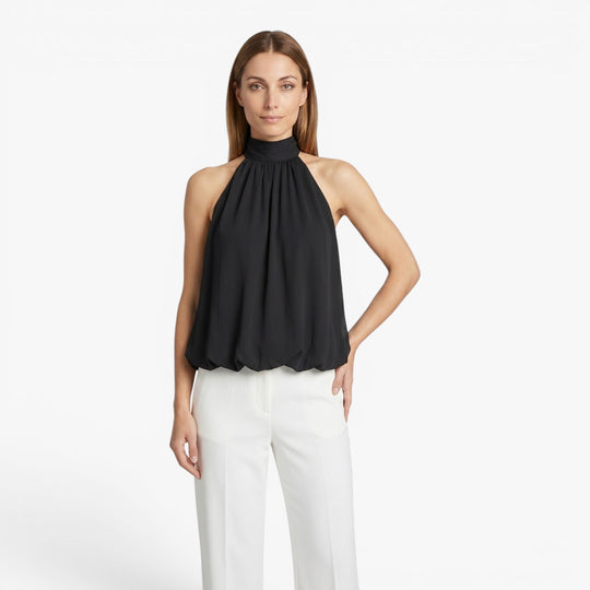 Women's Halter Neck Sleeveless Draped Top