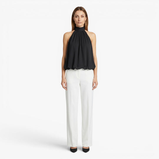 Women's Halter Neck Sleeveless Draped Top
