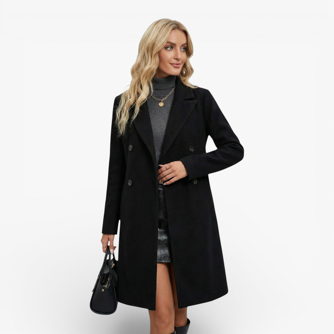 Chic Helsinki Autumn Coat with Double Button Details