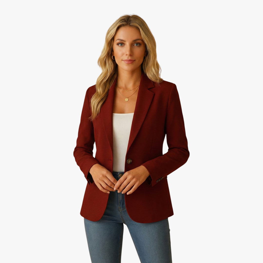 Elegant White Women's Blazer with Single Button