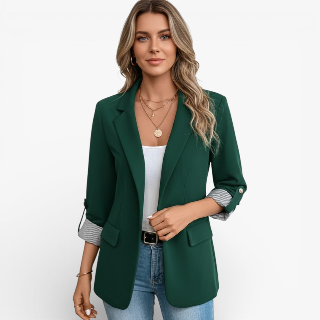 Lightweight Womens Spring Autumn Jacket with Lapel Collar