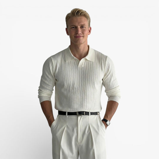 Mens Fitted Long Sleeve Shirt Slim Fit Casual Smart Top