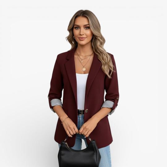Lightweight Womens Spring Autumn Jacket with Lapel Collar