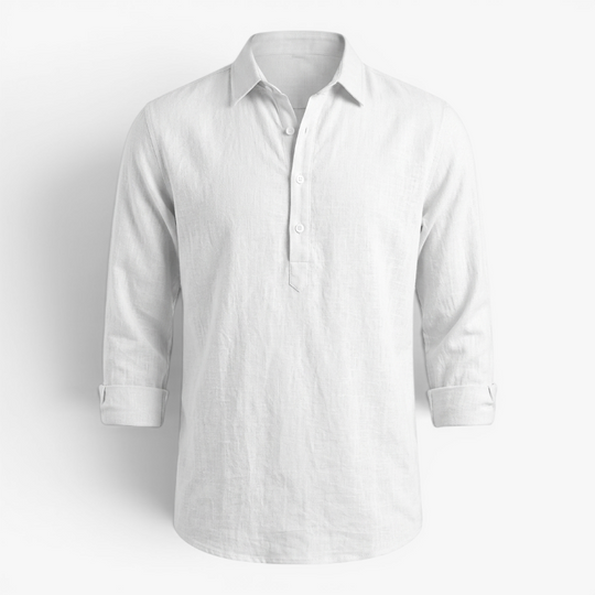 Men’s Lightweight Linen Polo Shirt with Relaxed Casual Fit