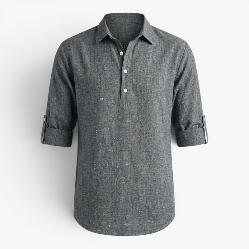 Men’s Lightweight Linen Polo Shirt with Relaxed Casual Fit