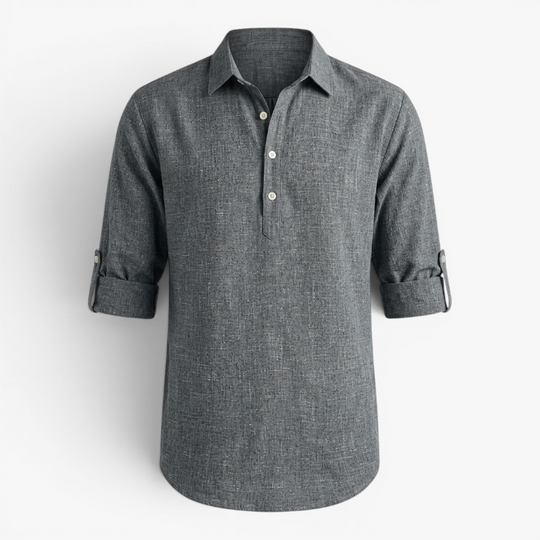 Men’s Lightweight Linen Polo Shirt with Relaxed Casual Fit
