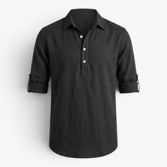 Men’s Lightweight Linen Polo Shirt with Relaxed Casual Fit
