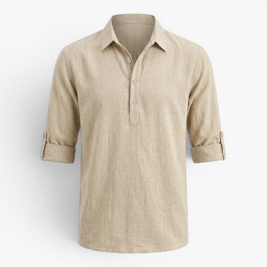 Men’s Lightweight Linen Polo Shirt with Relaxed Casual Fit