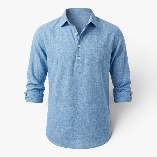 Men’s Lightweight Linen Polo Shirt with Relaxed Casual Fit