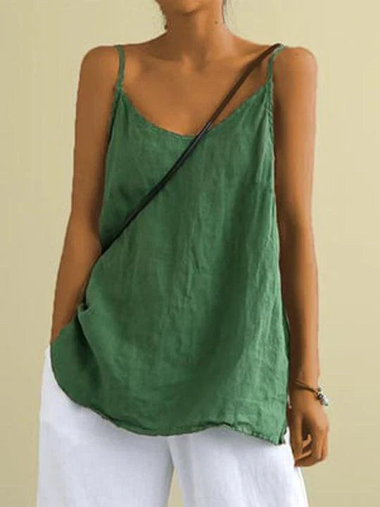 Women's Linen Blend Spaghetti Strap Cami Top