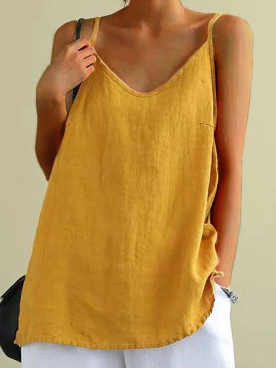 Women's Linen Blend Spaghetti Strap Cami Top