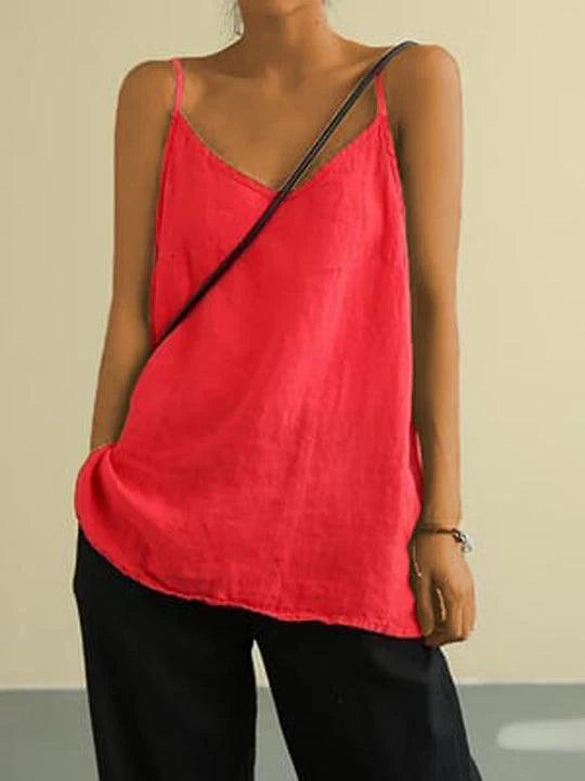 Women's Linen Blend Spaghetti Strap Cami Top