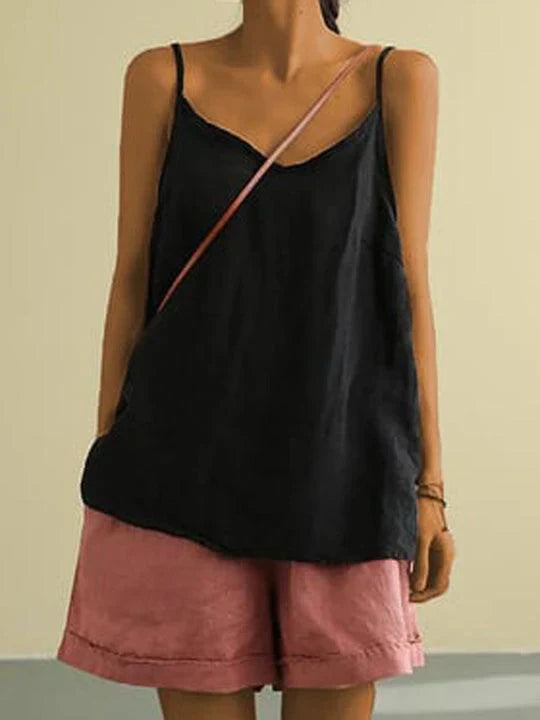 Women's Linen Blend Spaghetti Strap Cami Top