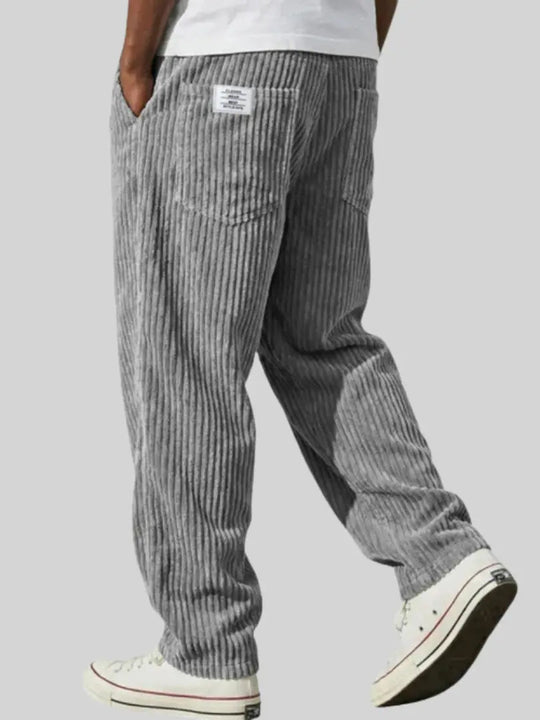 Men's Relaxed Fit Corduroy Straight Leg Trousers