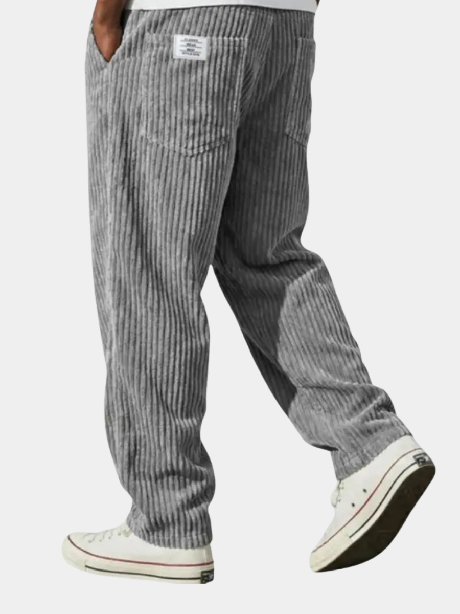 Men's Relaxed Fit Corduroy Straight Leg Trousers