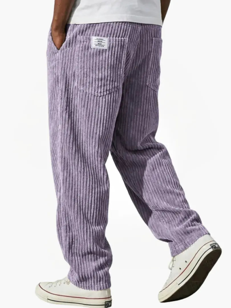 Men's Relaxed Fit Corduroy Straight Leg Trousers