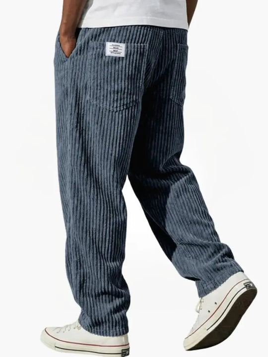 Men's Relaxed Fit Corduroy Straight Leg Trousers