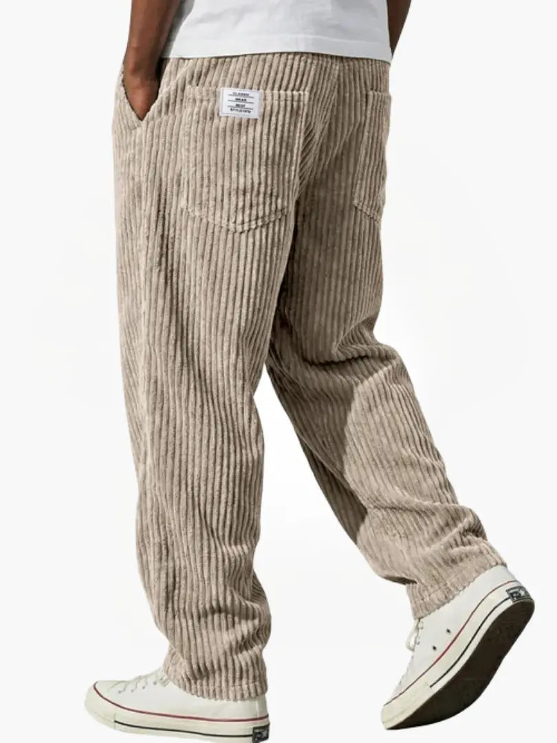 Men's Relaxed Fit Corduroy Straight Leg Trousers