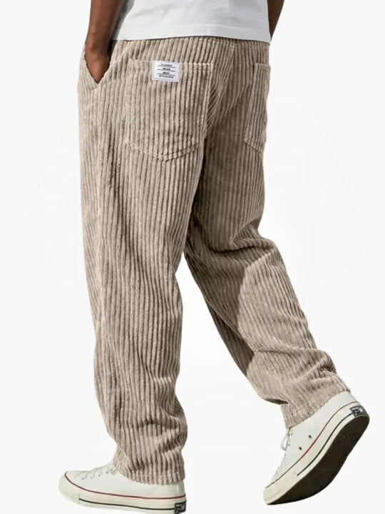 Men's Relaxed Fit Corduroy Straight Leg Trousers