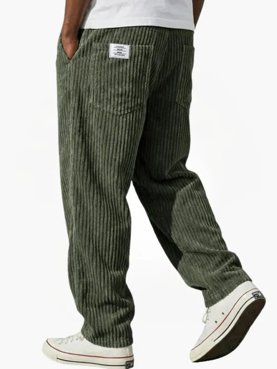 Men's Relaxed Fit Corduroy Straight Leg Trousers