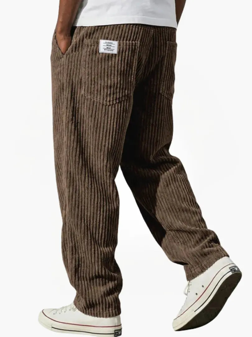 Men's Relaxed Fit Corduroy Straight Leg Trousers