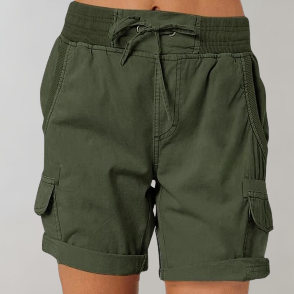 Women's High Waist Drawstring Cargo Shorts