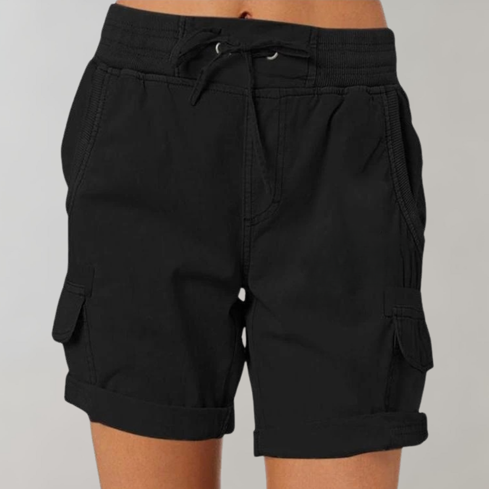 Women's High Waist Drawstring Cargo Shorts