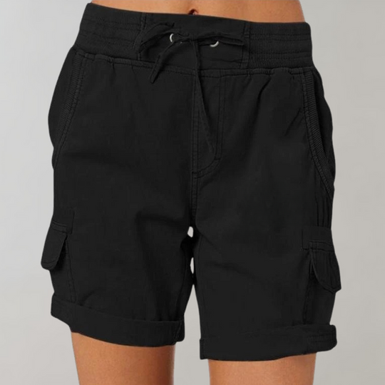 Women's High Waist Drawstring Cargo Shorts