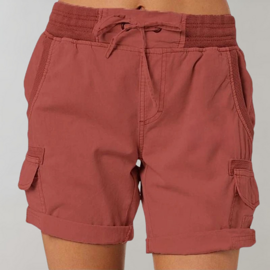 Women's High Waist Drawstring Cargo Shorts
