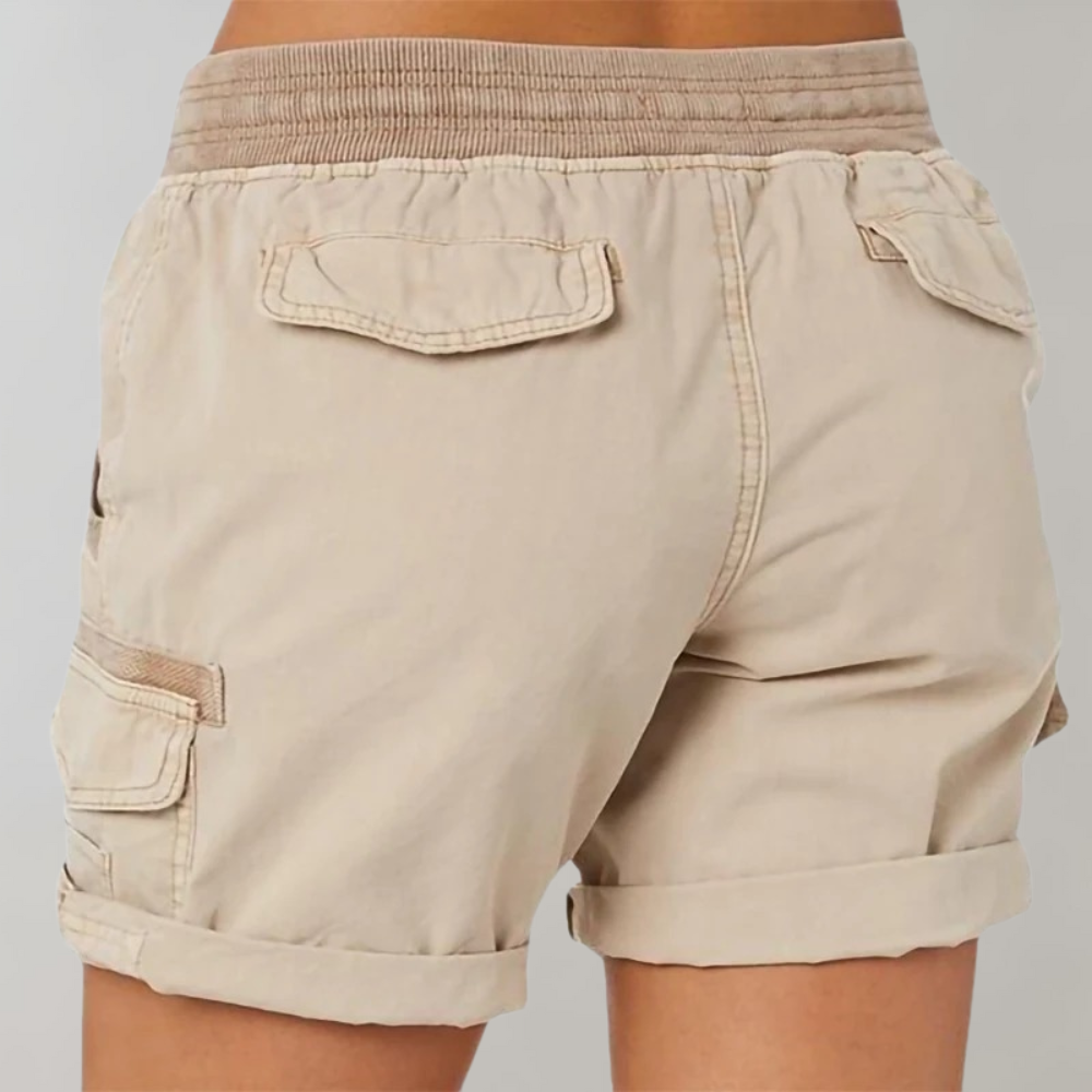 Women's High Waist Drawstring Cargo Shorts