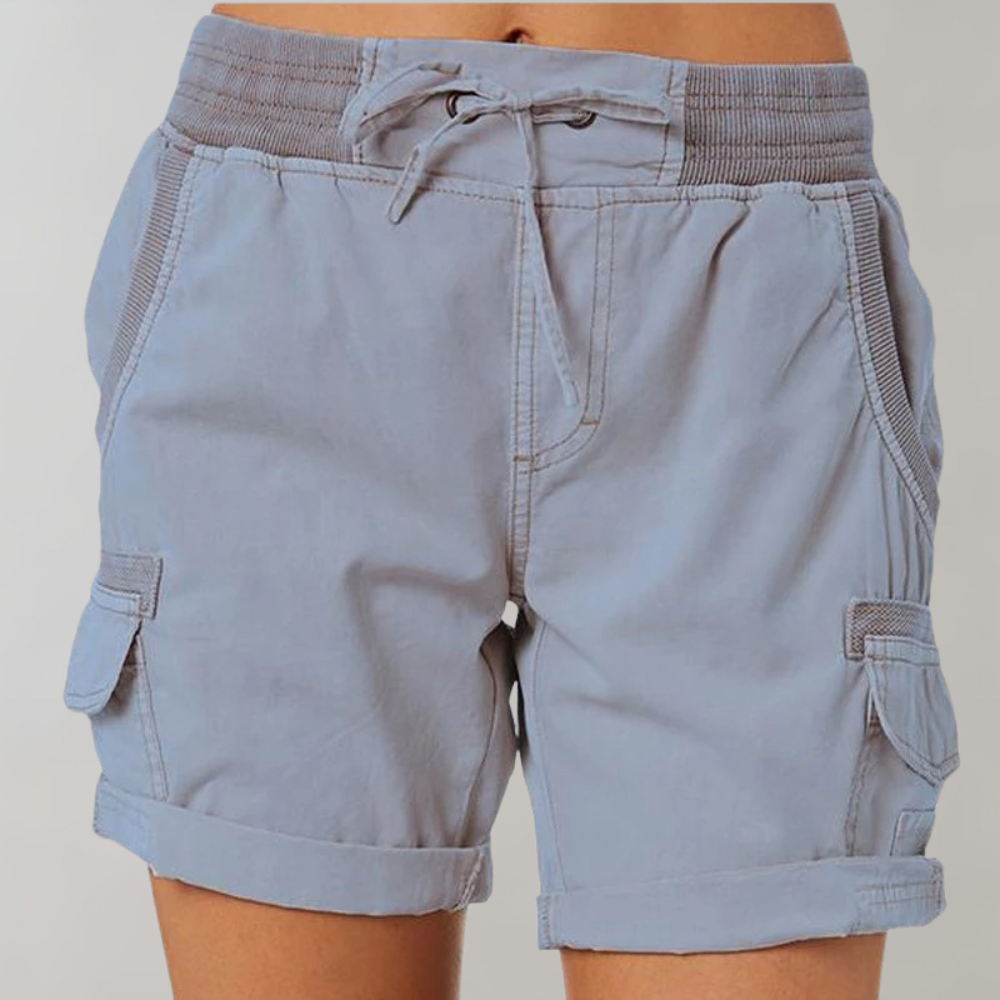 Women's High Waist Drawstring Cargo Shorts