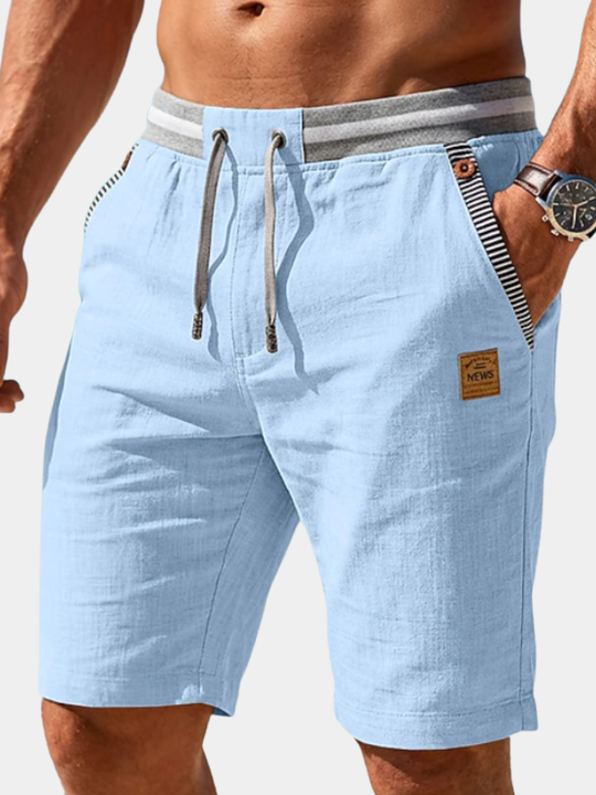 Men's Drawstring Casual Shorts with Contrast Pocket Trim