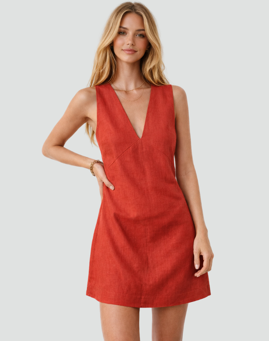 Women's Coastal Breeze Linen Mini Dress