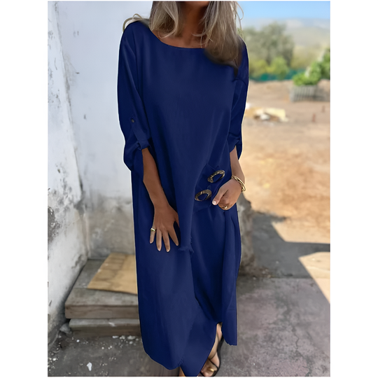 Women's Asymmetrical Tunic Top and Wide Leg Trousers Two-Piece Set