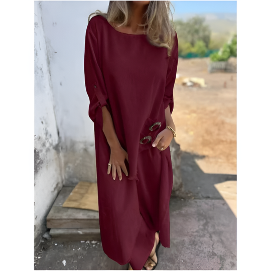 Women's Asymmetrical Tunic Top and Wide Leg Trousers Two-Piece Set