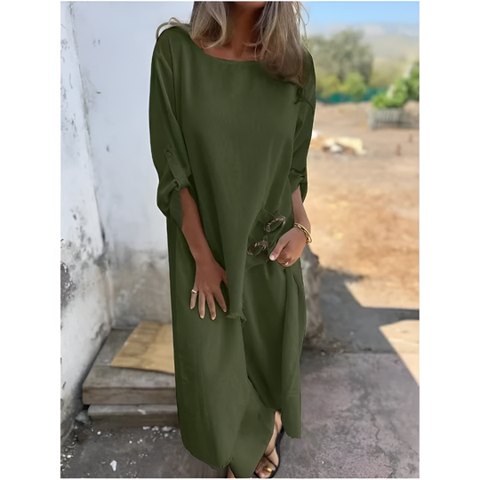 Women's Asymmetrical Tunic Top and Wide Leg Trousers Two-Piece Set