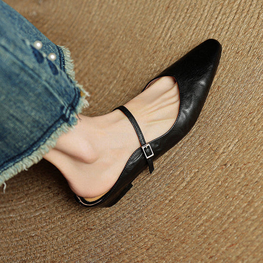 Women's Pointed Toe Mary Jane Ballet Flats