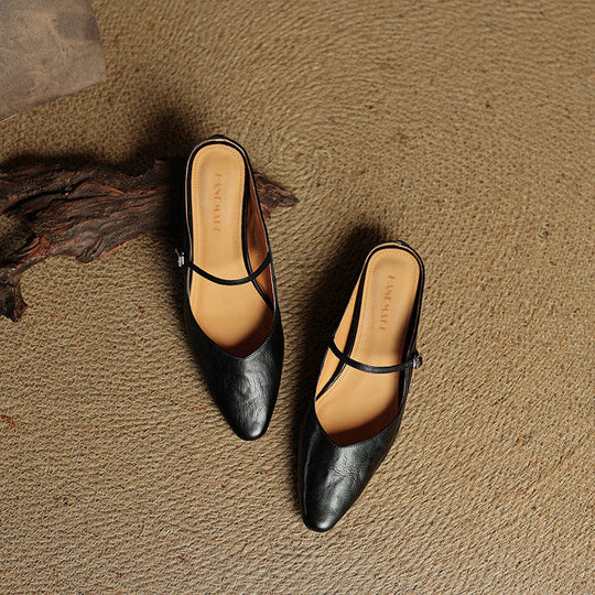 Women's Pointed Toe Mary Jane Ballet Flats