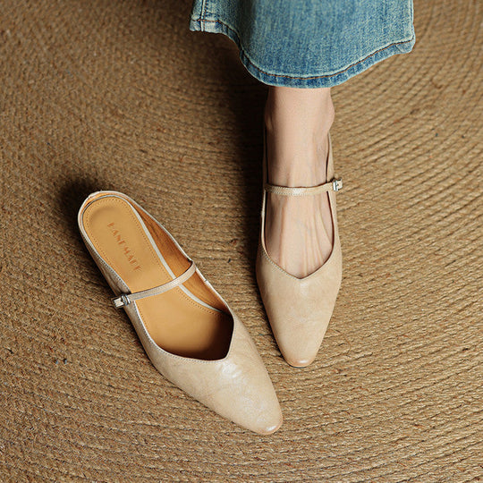 Women's Pointed Toe Mary Jane Ballet Flats