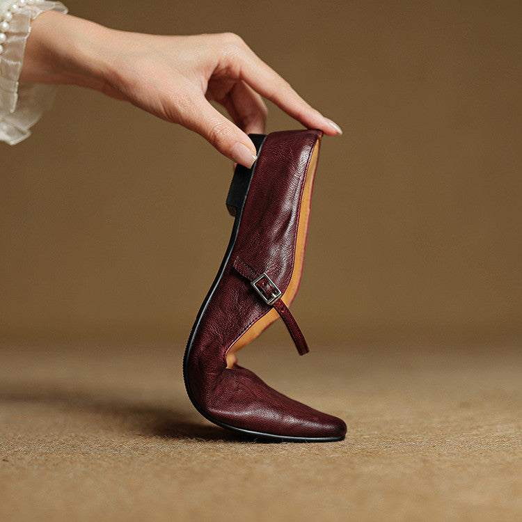 Women's Pointed Toe Mary Jane Ballet Flats