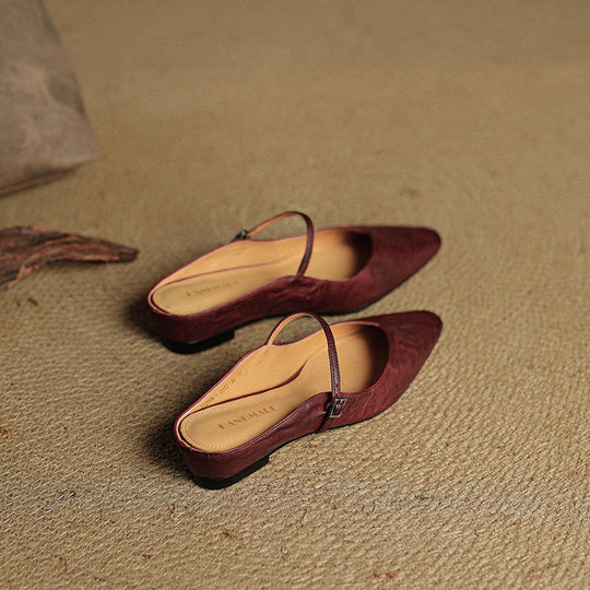 Women's Pointed Toe Mary Jane Ballet Flats