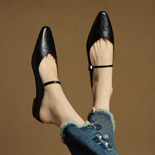 Women's Pointed Toe Mary Jane Ballet Flats