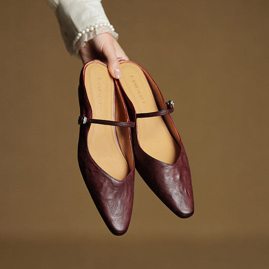 Women's Pointed Toe Mary Jane Ballet Flats