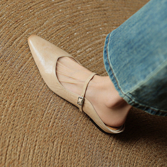 Women's Pointed Toe Mary Jane Ballet Flats