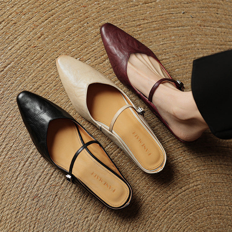 Women's Pointed Toe Mary Jane Ballet Flats