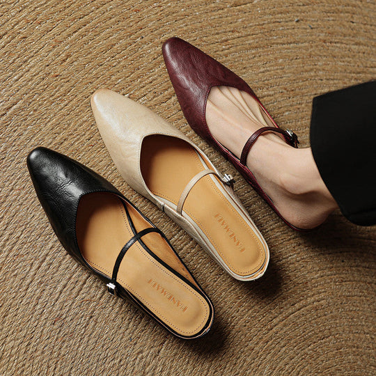 Women's Pointed Toe Mary Jane Ballet Flats